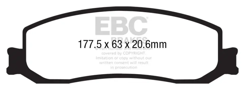 Ebc 12 Ford F250 (Inc Super Duty) 6.2 (2Wd) Yellowstuff Front Brake Pads 1