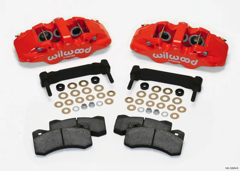 Wilwood Aero6 Front Caliper & Bracket Kit - Red 97-13 C5/C6 Corvette W/ Oem Hd/Z51 Rotors - 140-12629-R 1