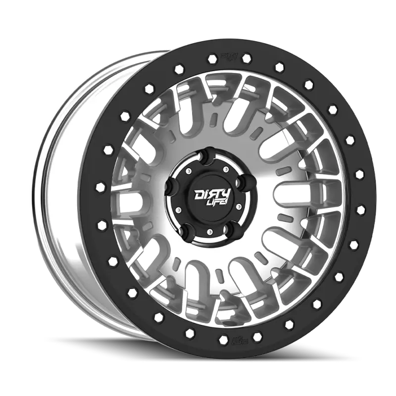 Dirty Life Dt-3 17X9 5X127 -38 Offset - Machined Finish W/ Simulated Beadlock 1