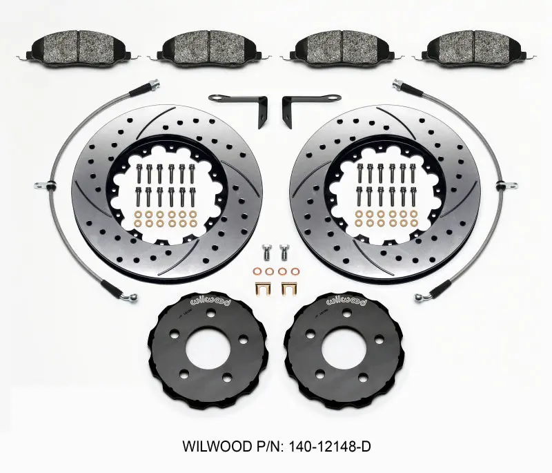 Wilwood Pro-Matrix Front Kit Drilled 05-12 Mustang Gt (2Pc Hat/Rtr) - 140-12148-D 1