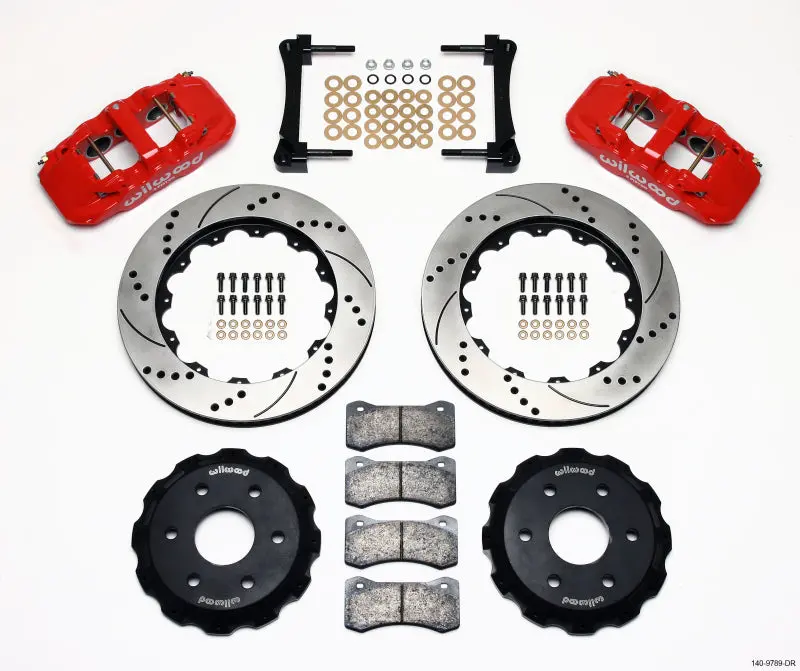 Wilwood Aero6 Front Truck Kit 14.25In Drill Red 1999-2014 Gm Truck/Suv 1500 - 140-9789-Dr 1