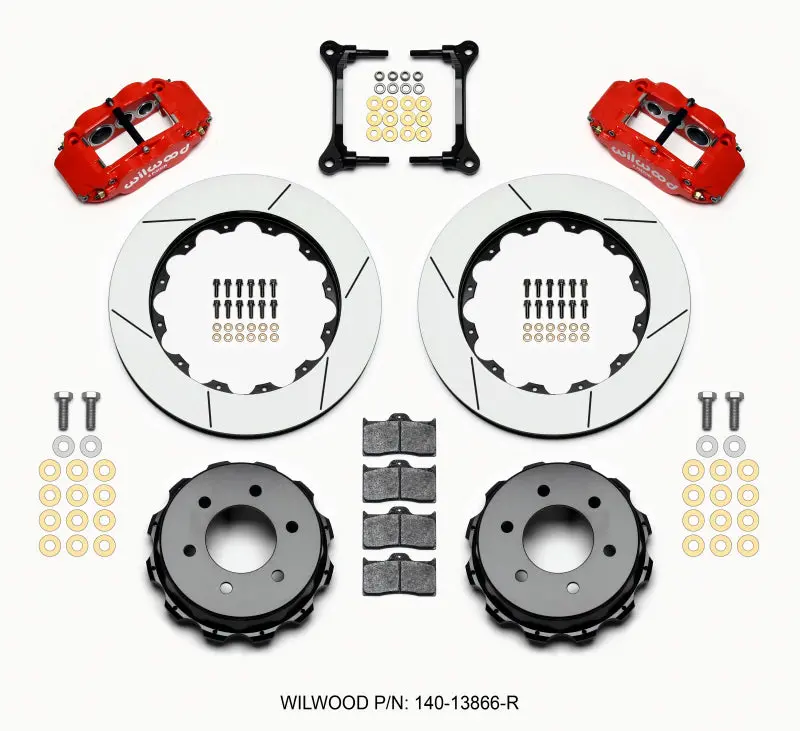 Wilwood Narrow Superlite 4R Reartruck Kit 14.25In Red 2012-Up Ford F150 (6 Lug) - 140-13866-R 1