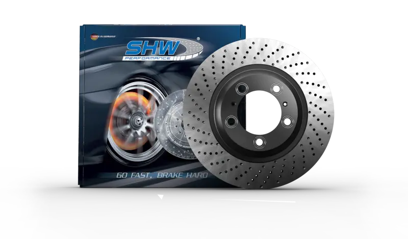 Shw Rear Drilled Brake Rotor Porsche 981 / 718 Boxster / Cayman 1
