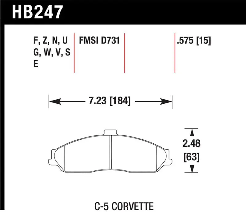 Hawk Dtc-70 Front Brake Pads C6 Corvette (2005-2013) 2