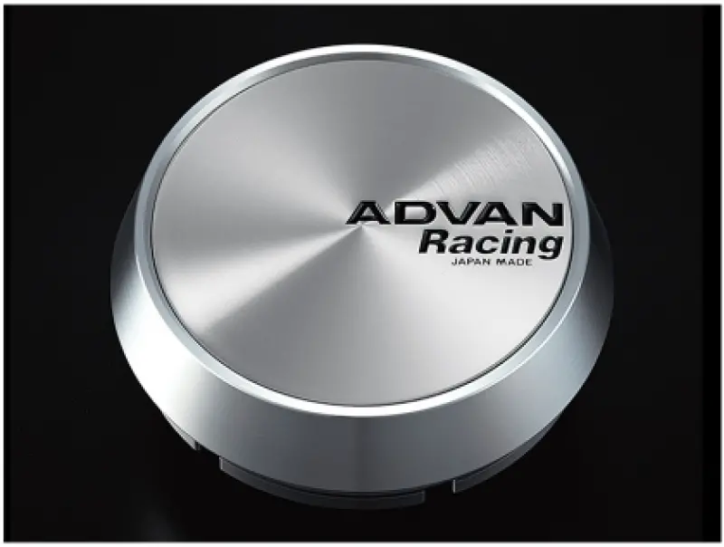 Advan 63Mm Flat Centercap - Platinum Silver W/ Black Letters 1