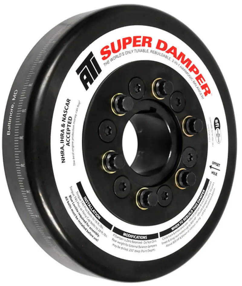 Ati Damper - 8.074In - Steel - John Deere - 466/619 Tractor - Chevy Front - 3 Ring - Diesel 1