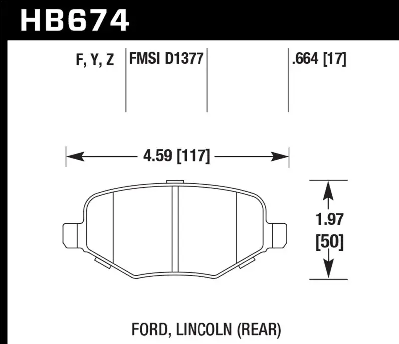 Hawk 11-19 Ford Explorer Hps 5.0 Rear Brake Pads - Hb674b.664 2