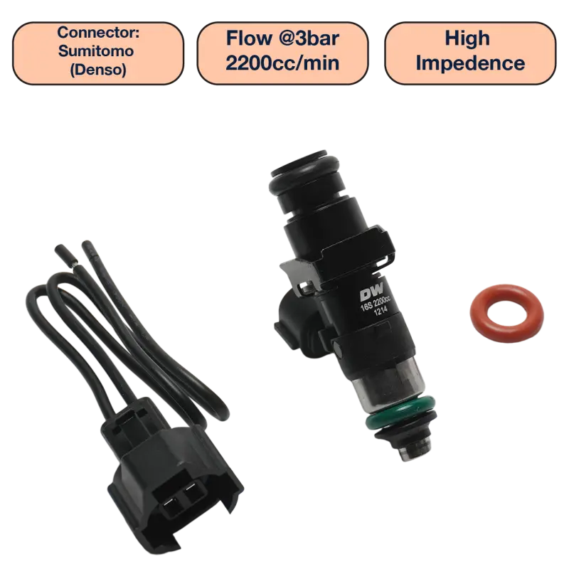 Deatschwerks Universal 2200Cc Single Fuel Injector / 48Mm Length / 14Mm O-Ring Seals 1