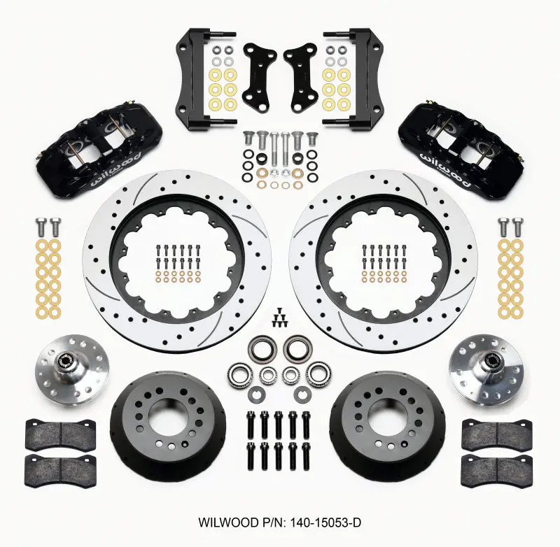 Wilwood Aero6 Front Hub Kit 15.00 Drilled 67-69 Camaro 64-72 Nova Chevelle - 140-15053-D 1