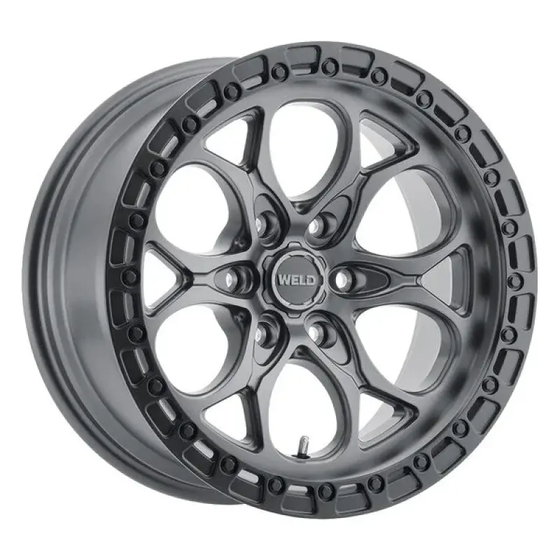 Weld Ledge 6 18X9 / 6X135 / Et -12 / Bs 4.51 - Satin Gunmetal W/ Satin Black Ring Wheel 1