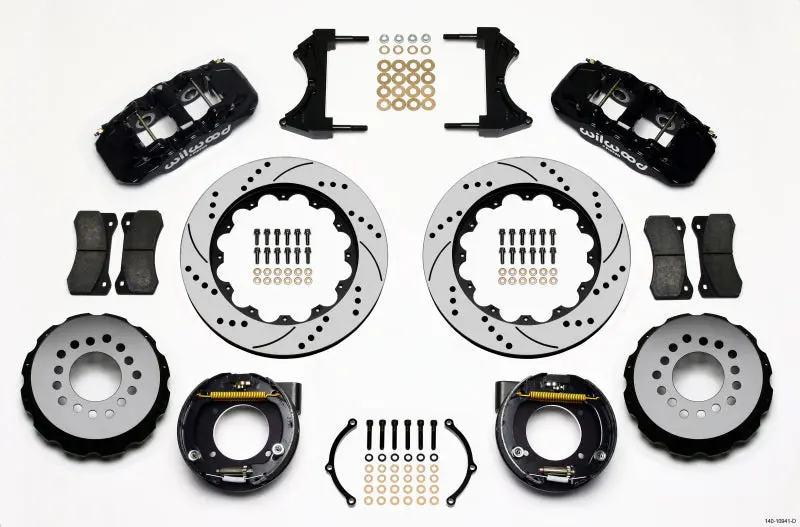 Wilwood Aero4 Rear P-Brake Kit 14.00In Drilled Chevy C-10 2.42 Offset 5-Lug - 140-10941-D 1