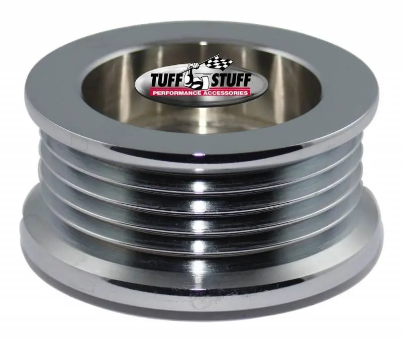 Tuf7610B Chrome Billet Steel Alternator Pulley For Custom Drivetrains 1