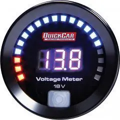 Digital Volt Gauge, 8-18 Volts, 2-1/16 In Dia, Black Face 1