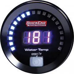 Water Temperature Gauge - 100-280 Degree F - Digital - 2-1-16 In Diameter - Black Face 1