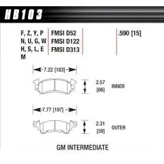 Hawk Brake Pads, Big Gm, Blue Compound 1