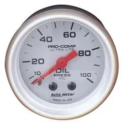 Ultra-Lite 2-1/16 Oil Pressure Gauge 0-100Psi 1