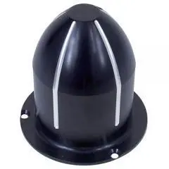 Front Dust Cap, Bullet Style Black Finish With Grooves 1
