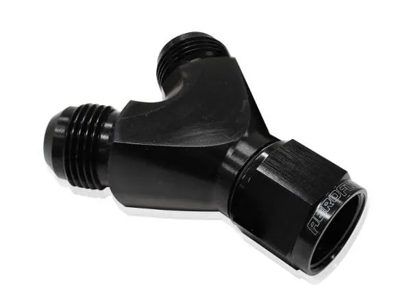 Billet Aluminum Y-Block Fitting With Female Flare – Af931-12-10Blk 1