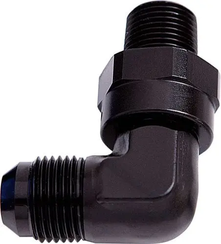 90° Npt-To-An Swivel Adapter – 3/8" Npt Female To -8An Male (Af922-08-06Blk) 1