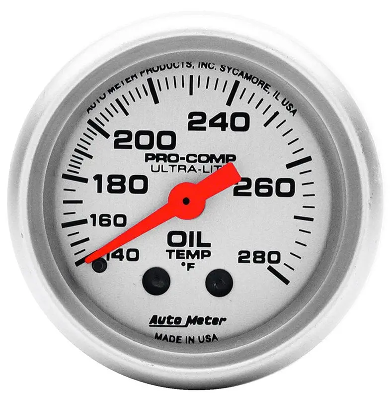 Autometer Au4341 Ultra-Lite Oil Temperature Gauge – Compact Analog Readout 1