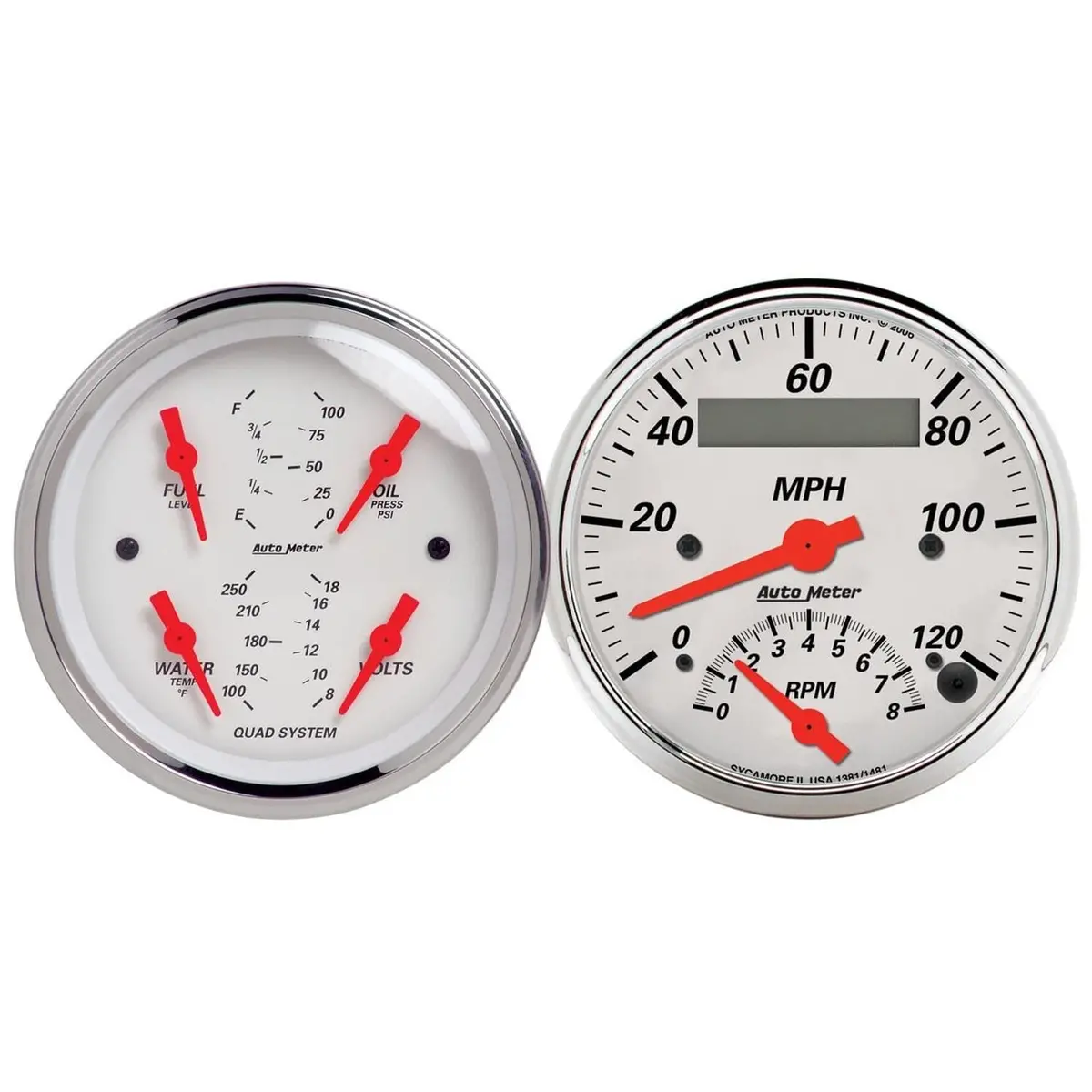 Autometer Arctic White Analog Gauge Kit – Classic Styling With Reliable Mechanical Readings (1309) 1
