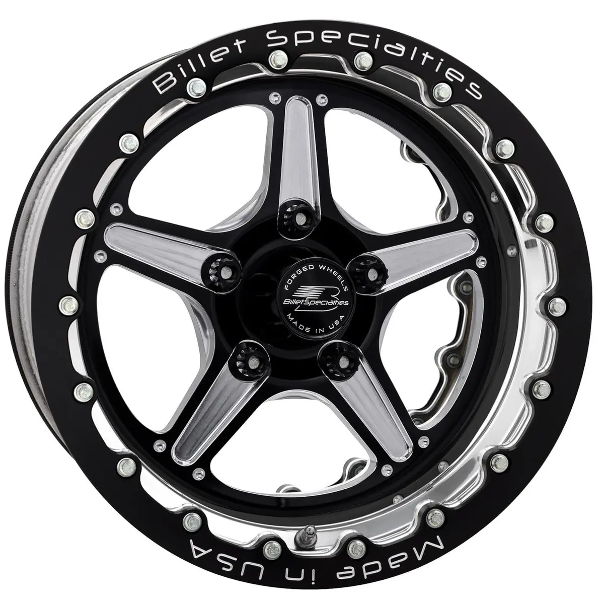Billet Specialties Street Lite Double Beadlock Wheels – Black Finish, 15X15, Brdb23515L6155 1